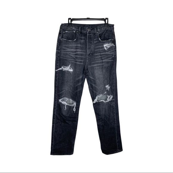 American Eagle Outfitters Denim - American Eagle Jeans 90s Boyfriend Black Wash Distressed Size 8 Long
